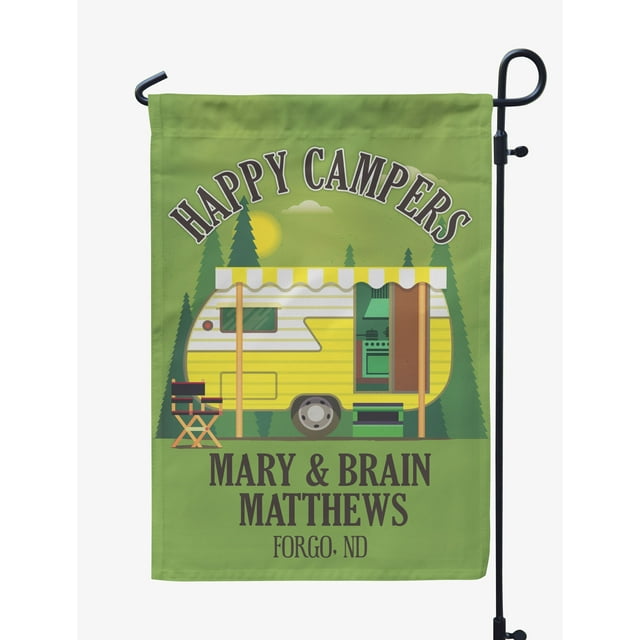Printtoo Vert Poire Campeurs Heureux Rétro Roulotte Double Face Drapeauxdouble Face Drapeau de Campdrapeau de Campingdrapeaux de Camping Personnalisés