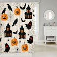 thumbnail image 2 of Manfei Halloween Cartoon Skull Shower Curtain 72Wx72L,Fall Harvest Pattern Bathroom Curtain, 2 of 5