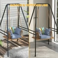 thumbnail image 4 of Garden Accessories Outsunny A-Shaped Hammock Chair Stand, Heavy Duty Swing Stand for Indoor & Outdoor Use, Max 330 lbs., Black,Garden Decorative Accessories, 4 of 8