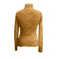 thumbnail image 5 of Women Long Sleeve Fitted Tops Mock Neck Floral Lace Sheer Casual Dressy Shirt Stretchy Slimming Basic Comfy Blouse, 5 of 5
