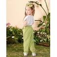 thumbnail image 4 of Baby Girl Clothes Summer Outfits Ruffle Short Sleeve T-Shirt Tops+Long Pants+Headband Cute Baby Girl Clothes3-4Years, 4 of 8