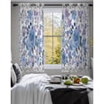 thumbnail image 3 of Boho Blue Flower Sheer Curtains 54 Inch Length 2 Panels Set for Living Room/Bedroom, Spring Watercolor Country Floral Plant Kitchen Curtains Grommet Semi-Sheer Curtains Window Treatments 42"x54"x2, 3 of 7