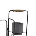 thumbnail image 2 of Benjara 3 Tier Round Shape Foldable Metal Planter with Tubular Frame, Black, 2 of 5