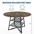 thumbnail image 3 of EDTara Table de Salle à Manger Ronde pour 4–6, Table de Cuisine Ronde en Bois avec Base en Métal et Tablette de Rangement (Sans Chaises), 3 of 7