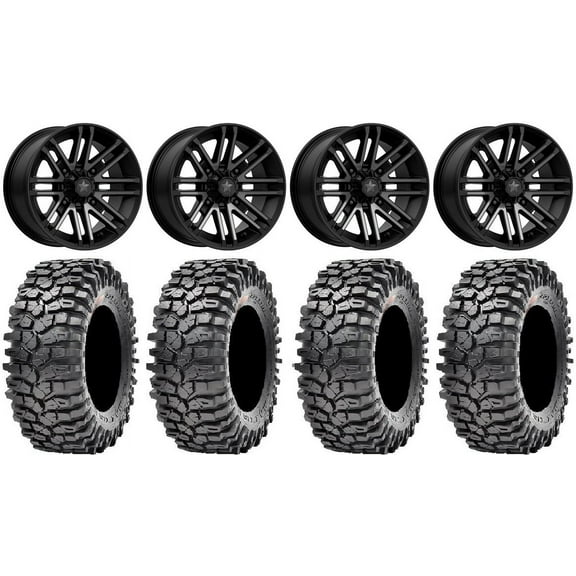 MSA Black Rogue 14" UTV Wheels 30" Roxxzilla Tires Kawasaki Mule Pro FXT