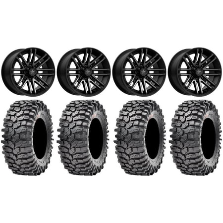 MSA Black Rogue 14 UTV Wheels 35 Roxxzilla Tires Kawasaki Teryx Mule