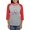 Heather/Red, variant on - Pi Sigma Epsilon Colored Crest Long Sleeve T Shirt - Womens Baseball Tee