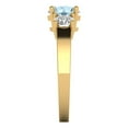 thumbnail image 3 of Three-Stone Engagement Ring for Women - 1.5ct Natural Sky Blue Topaz in 14K Yellow Gold Promise Ring, 3 of 6