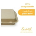 thumbnail image 3 of 100% Compostable Disposable Food Containers with Lids [8”X8” 200 Pack] Eco-Friendly Take-Out TO-GO Containers, Heavy-Duty, Biodegradable, Unbleached by Drevy, 3 of 6