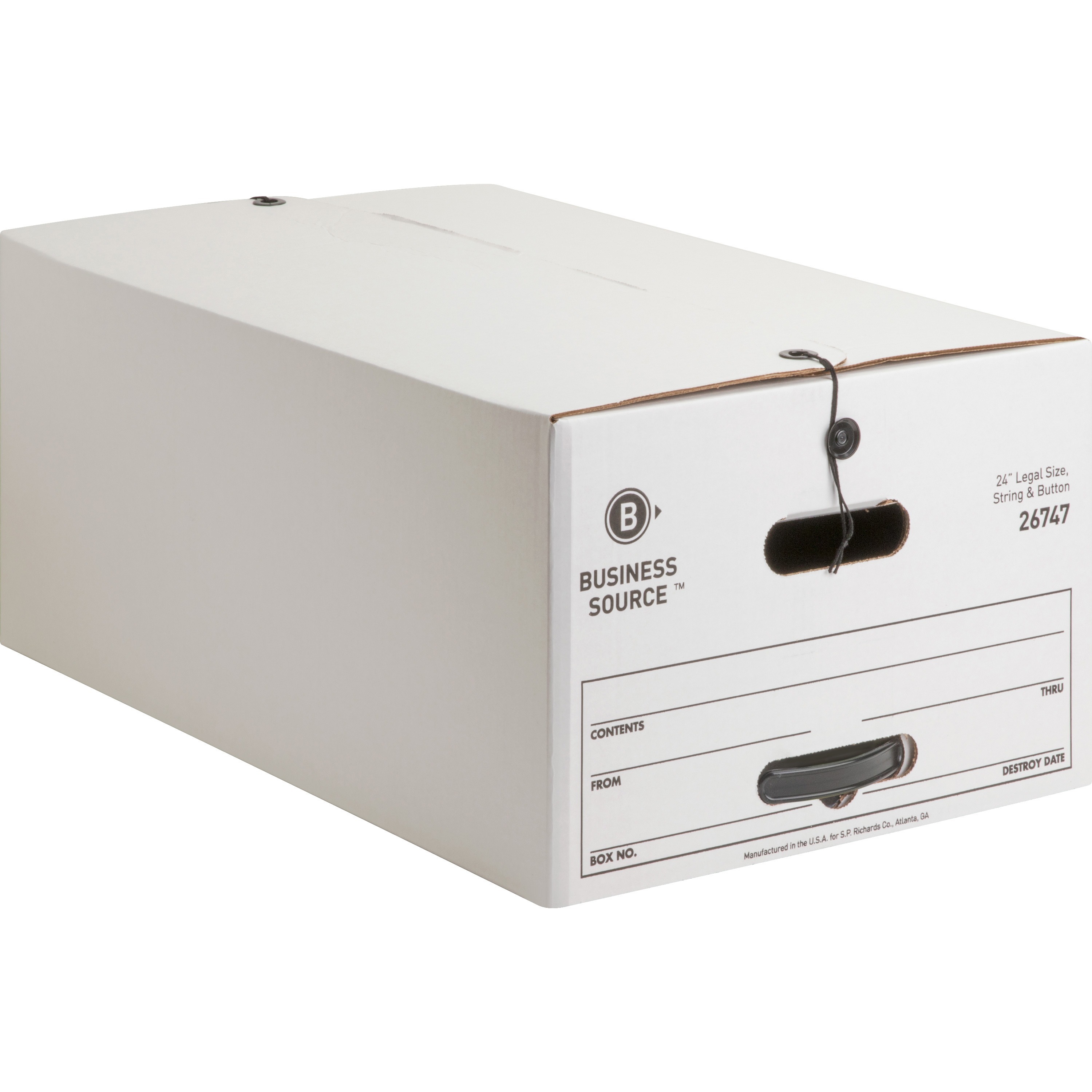 Business Source Medium Duty Legal Size Storage Box, White, 12 / Carton