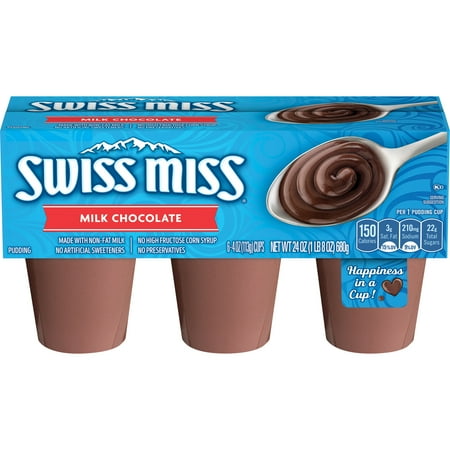 Swiss Miss Creamy Milk Chocolate Pudding Cups, 4 oz. 6-Count