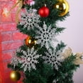 thumbnail image 4 of 24pcs Christmas Glitter Snowflake Ornaments, Snowflakes Christmas Tree Decorations for Winter Holiday Party Decor, 4 Inch, 4 of 10