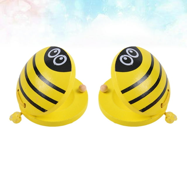 FUTUREORYY 1 Pair Wooden Castanet Early Education Learning Toys Black Round Music Development for Toddlers