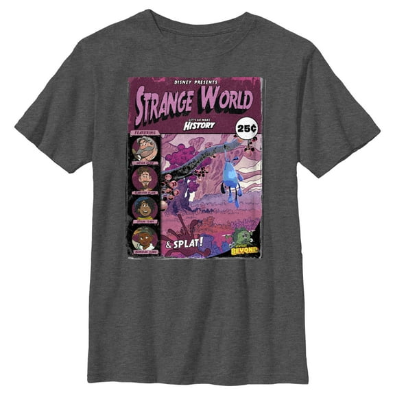 Boy's Strange World Comic Book Cover Graphic Tee Charcoal Heather Medium