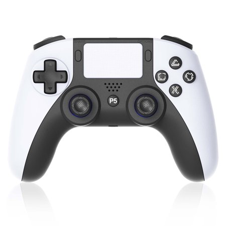 Wireless Controller for PS5, Remote Game Controller Compatible with PS5/Slim/Pro/PC, For PS5 Joystick Supports Motion Control/Touch-Pad/Turbo Function, White