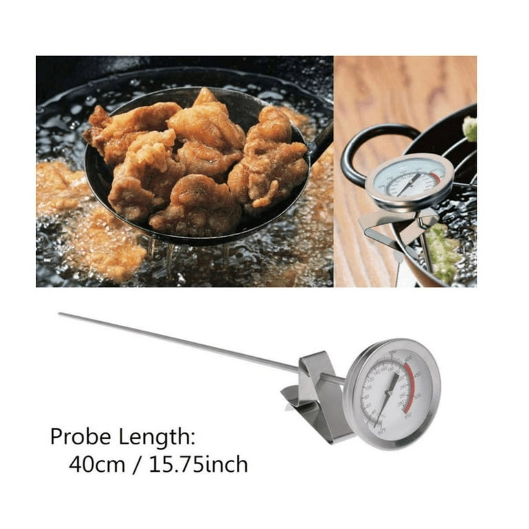 Deep Fryer Turkey Thermometer with Clip&15 inch - Best Professional Kitchen  Pot Fryer Thermometer, Stainless Steel Fry Oil Thermometer, dial Thermometer  for Candy and Meat Cooking 