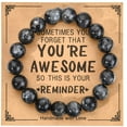 thumbnail image 4 of Top-kevin Handmade Natural Gemstone Stretch Elastic Bracelet Healing Crystal Round Stone Beads Jewelry Gifts for Women Men, 4 of 12