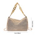 thumbnail image 2 of Bolso elegante para mujer, bolso de lujo con diamantes de imitación brillantes y cremallera, bolso de viaje para mujer, 2 of 6