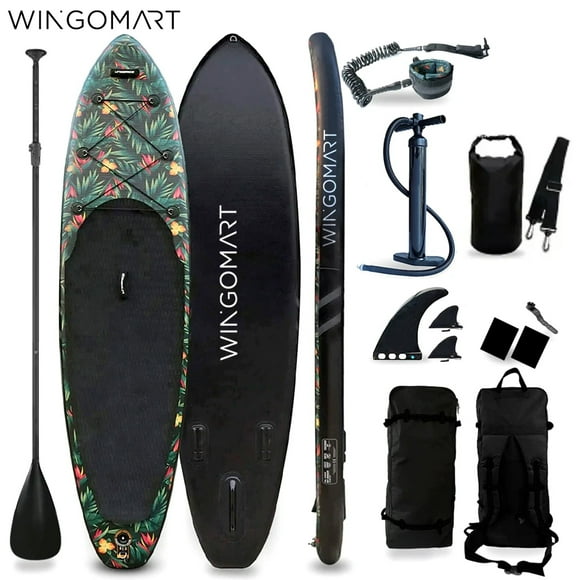 WINGOMART 10.7ft Inflatable Stand Up Paddle Board 10.7'x32"x6" w/ Premium SUP Accessories & Carry Bag, Wide Stance Bottom Fin for Paddling, Non-Slip Deck, 1-2 Person Up to 160 kg, 325cm SUP Board
