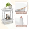 thumbnail image 5 of Topcobe 2-Tier Oval Side Table with Storage Shelf and Solid Wood Legs, End Tables Bedroom, Small Sofa Side Table for Living Room, White, 5 of 10