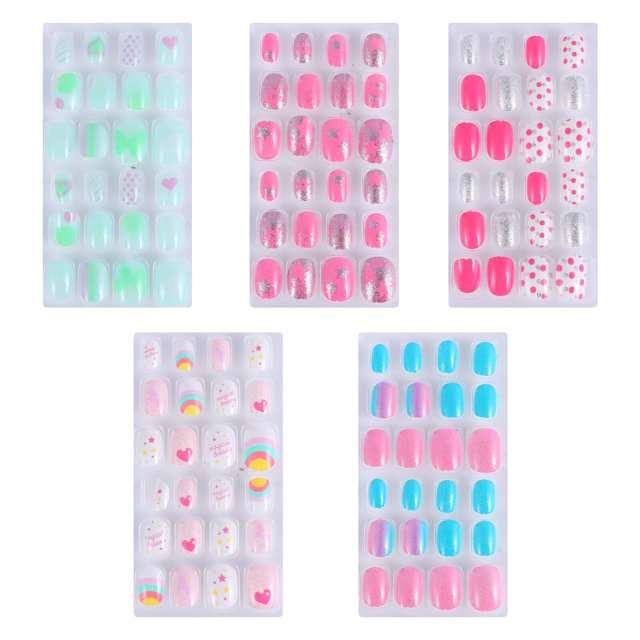 120Pcs Kids Fake Nails Full Cover Press On Nails Girls Manicure False Nails - Walmart.com