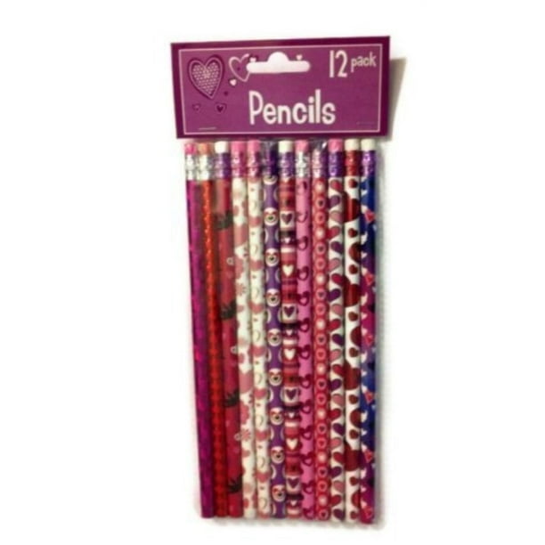 valentines day holiday theme pencils 12 pack varied styles by