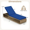 thumbnail image 3 of Gymax Chaise Lounge Chair w/ Adjustable Backrest Cushion & Storage Outdoor, 3 of 10