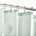 thumbnail image 2 of mDesign Waffle Knit Shower Curtain - Long Cotton Blend Bathroom Shower Curtain - Spa Quality, Luxury, Solid Color Cloth Shower Curtains for Bathroom - Hyde Collection, 72" x 72" - Light Aqua Blue, 2 of 8