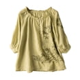 thumbnail image 5 of Bixock Maternity's Tops 3/4 Sleeve Crew Neck Plus Size Loose Casual Maternity Shirt Pregnancy Blouse Summer Maternity Clothes, 5 of 7