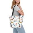 thumbnail image 2 of Cauagu Cartoon Space Print Canvas Aesthetic Tote Bag for Women Beach Bag Shopping Bags Shoulder Bag Reusable Grocery Bags, 2 of 7