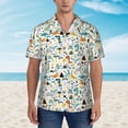 thumbnail image 2 of Fotbe Cartoon Dinosaur Camisa Hawaiana para Hombre Unisex – Camisa Casual de Verano con Botones de Manga Corta de Algodón y Lino,Small, 2 of 7