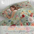 thumbnail image 5 of Sage Green Floral Bedding 3 Piece Duvet Cover Set Queen Size, Spring Flowers Leaves Farmhouse Soft Microfiber Comforter Cover with Zipper Closure & Pillowcases, Wrinkle & FadeResistant Quilt Cover, 5 of 9