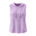 thumbnail image 4 of Awwp Women's Sleeveless Hooded Tank Top, Casual Sports Vest Breathable Tank Top Purple L, 4 of 4