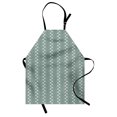 thumbnail image 1 of Spring Apron Old Fashion Flowers with Rococo Influences Essence Lace Pattern Print, Unisex Kitchen Bib Apron with Adjustable Neck for Cooking Baking Gardening, Pale Sage Green White, by Ambesonne, 1 of 3