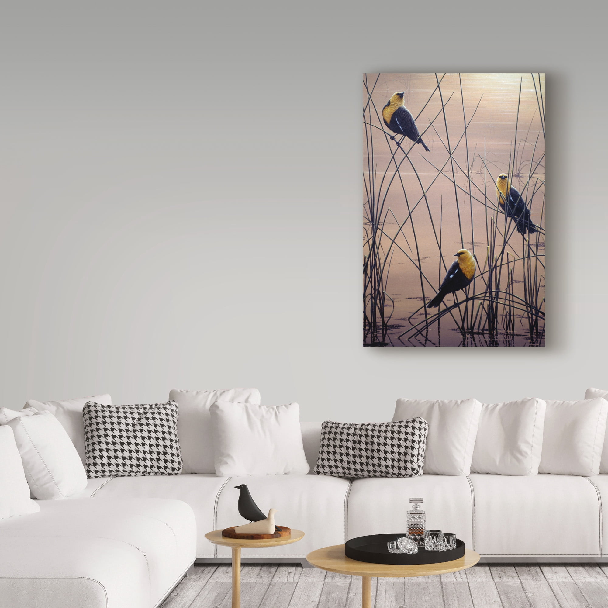 Trademark Fine Art 'Yellow Headed B Birds' Canvas Art by Jeff Tift