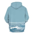 thumbnail image 6 of Ocean Wave Blue Regular Fit Hoodie, Sporty Pullover Hooded Sweatshirt for Men Women 2XL, 6 of 6
