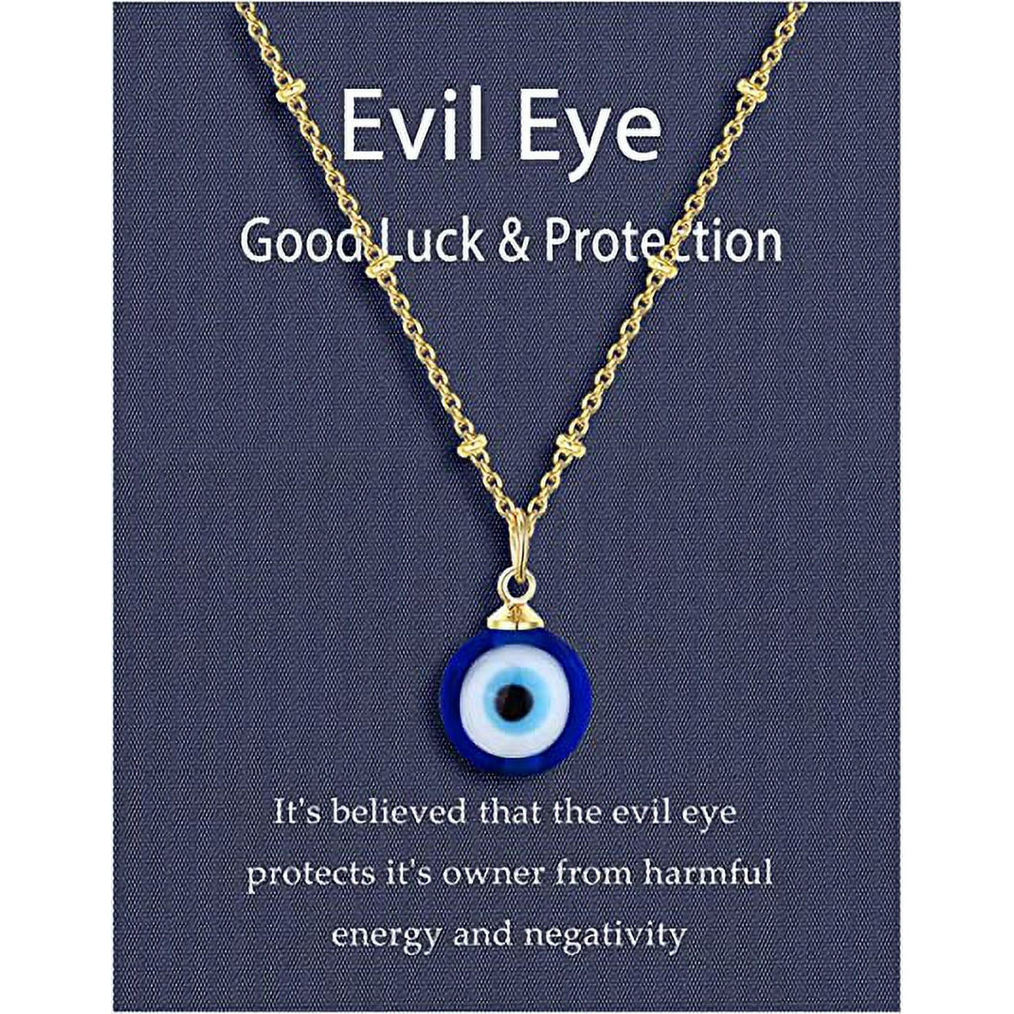 Evil Eye Pendant Necklace Turkish Blue Eye Ball Bead Chain Pendant Necklace Women Men Women Gold Walmart