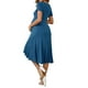 thumbnail image 3 of Vestido de Maternidad con Envoltura para el Día de la Madre, Escote en V, Dobladillo con Volantes, Semi Formal, Fotos de Fiesta, Cóctel, Vestidos para Embarazadas, Azul Lago M, 3 of 6