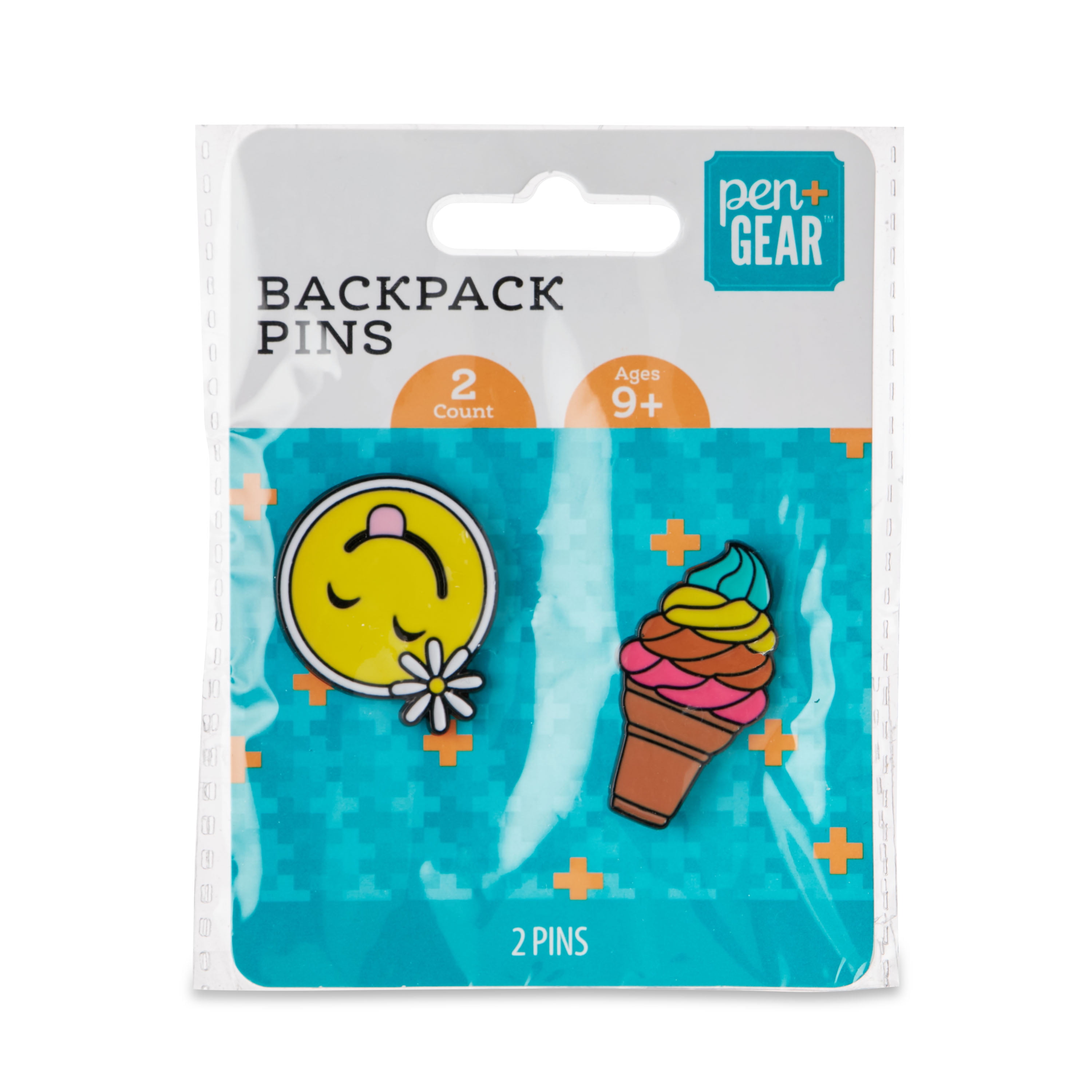 Pen+Gear Backpack Pins, Smile & Ice Cream, 2 Count Walmart Inventory