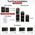 thumbnail image 4 of Carcasa 3 en 1 M.2 NVMe / SATA / IDE, Adaptador Lector de Disco Duro Externo USB 3.2 Portátil 10Gbps sin Herramientas para M.2 NVMe SSD (2230/2242/2260/2280), M.2 SATA SSD, HDD/SSD SATA de, 4 of 4