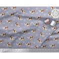 thumbnail image 2 of Soimoi Grey Rayon Fabric Bird,Paw & Cocker Spaniel Dog Print Fabric by the Yard 42 Inch Wide, 2 of 3