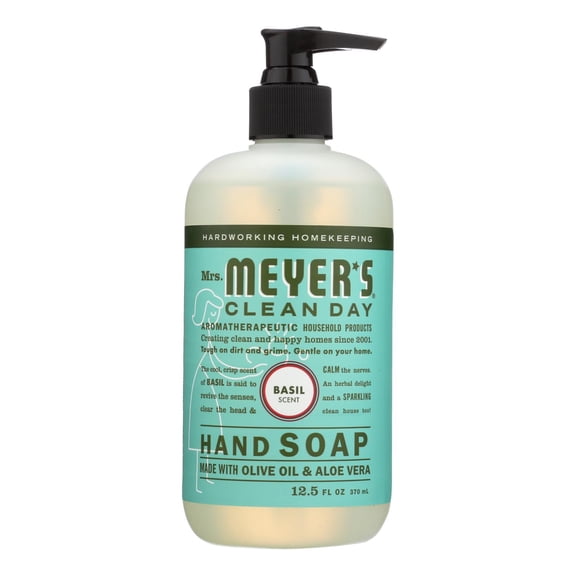 Mrs Meyers MMBASIL6PKB 12.5 oz Clean Day Liquid Hand Soap with Basil Scent - Pack of 6