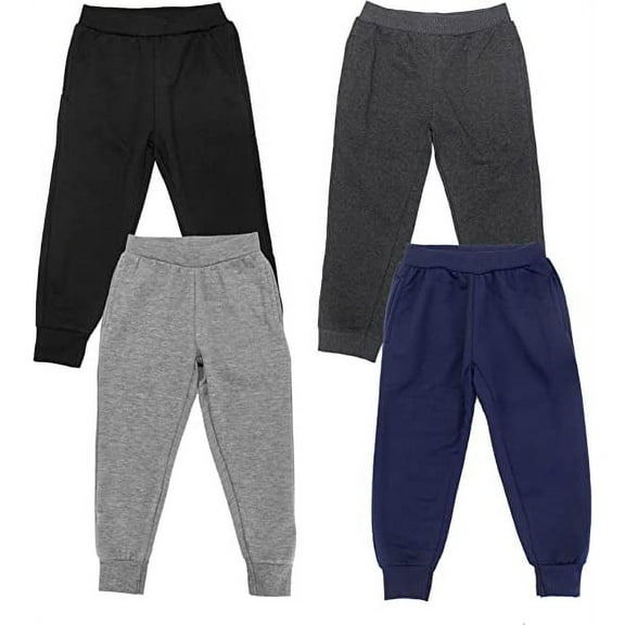 Studio 3 Boy’ Sweatpants – 4 Pack Active Fleece Jogger Pants