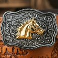 thumbnail image 4 of Wiywef Western Leather Buckle Belts Cowboy Horse Pattern Leather Buckle Belt Floral Engraved Buckle Belt for Men Women, 4 of 7