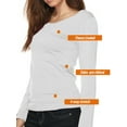 thumbnail image 3 of Women Winter Fleece Lined Crew Neck Long Sleeve Slim Fit Stretch Tight Shirt, 3 of 5