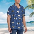 thumbnail image 3 of Fuzoiu Raccoon blue point Print Hawaiian Shirt for Men, Summer Beach Casual Short Sleeve Button Down Shirts, Men’s Beach Summer Shirts with Pocket,XX-Large, 3 of 7