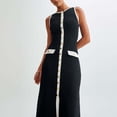 thumbnail image 5 of Mifsaly Ribbed Knit Dress for Women Sleeveless Button Front Elegant Dresses Work Business Casual Versatile Daily Wear Outfits 2026 L, 5 of 8