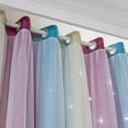 thumbnail image 5 of Gradient Double-Layer Blackout Curtains & Tulle Starry Curtain Eyelet Top Darkening Curtain Kids Bedroom, 5 of 9