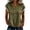 Army Green, variant on Women's Textured Notched Blouse Collar Half Button Shirt Scalloped Lace Trim Cuff Tops Office Casual Work Shirts Navy,2xL