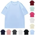 thumbnail image 5 of Chiccall Mens Plus Size Shirts Solid Crew Neck Short Sleeve Summer Casual Loose Beach Vacation Gym Tops, 5 of 5